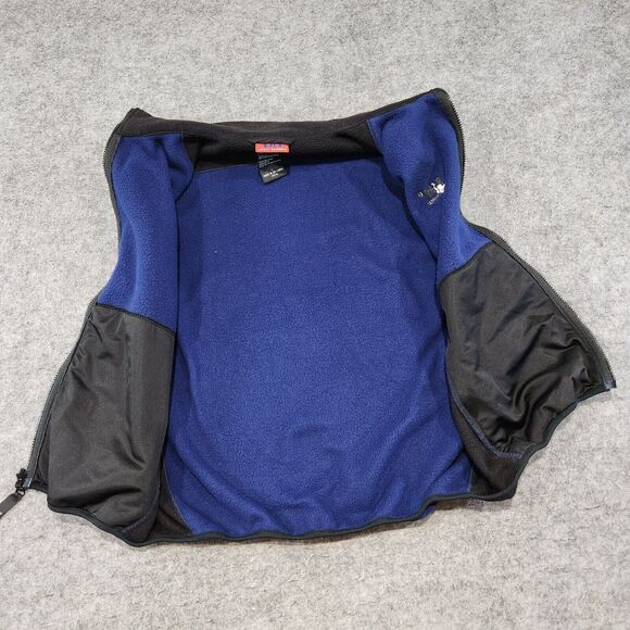 VTG 90s Helly Hansen Mens L Large Fleece Full Zip Blue Black Vest Jacket - Picture 8 of 11
